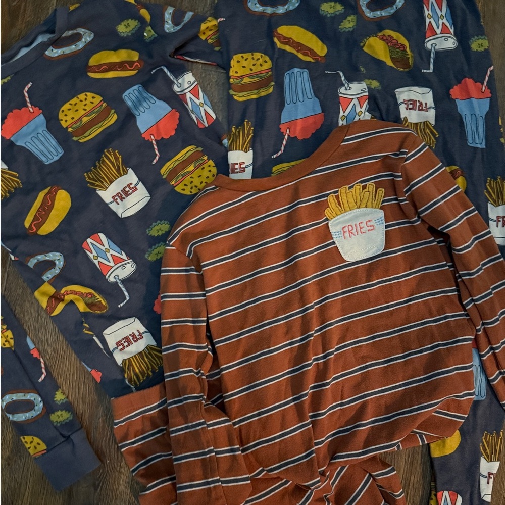 Fun Food Print 4 Piece Pajama Set